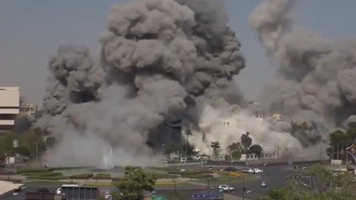 Βίντεο από τις νέες επιθέσεις του Ισραήλ στο κέντρο της Δαμασκού