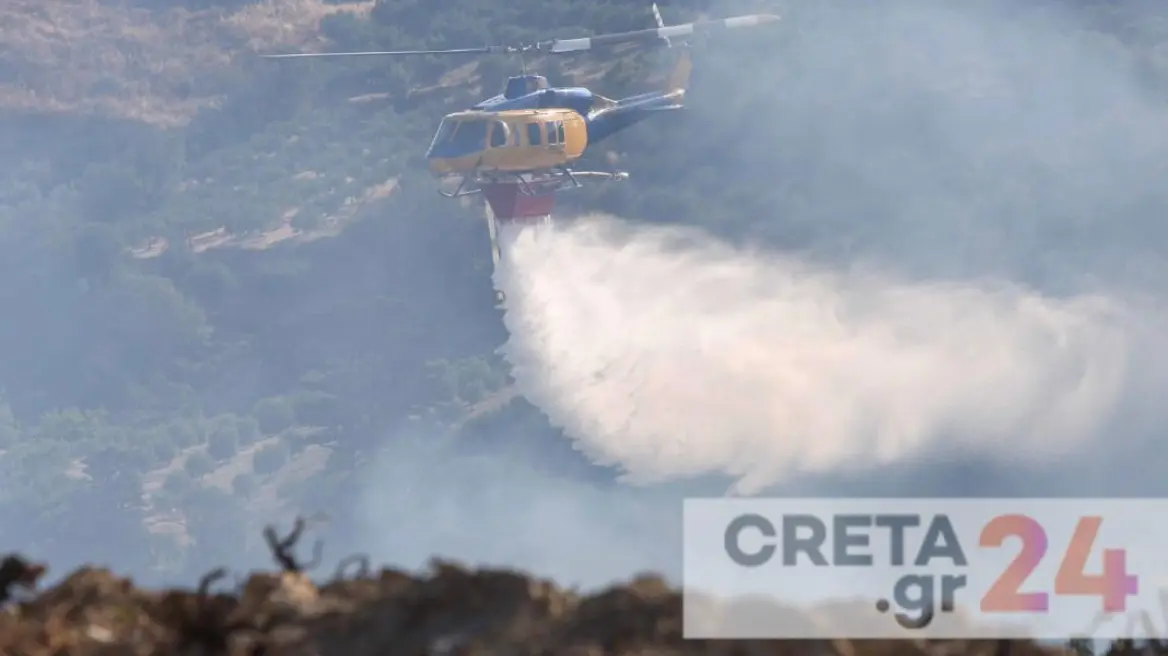 Φωτιά τώρα στο Ηράκλειο Κρήτης – Δείτε βίντεο