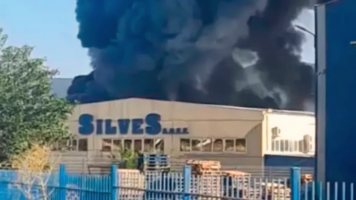 Μεγάλη φωτιά σε εργοστάσιο με πλαστικά στη Ριτσώνα