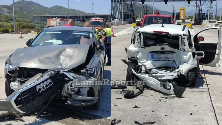 Απίστευτο τροχαίο στα διόδια Τραγάνας: ΙΧ «καρφώθηκε» σε σταματημένο όχημα (εικόνες)