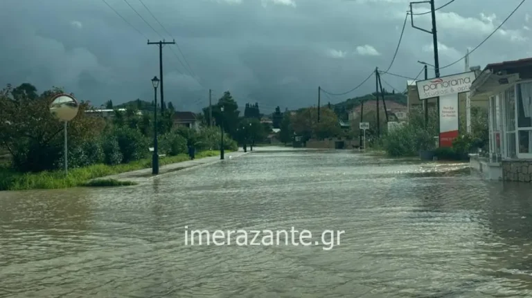 Κακοκαιρία Byron: Δρόμοι χείμαρροι στη Λίνδο και στο Γύθειο – Δυνατές βροχές και κατολισθήσεις στη Λακωνία
